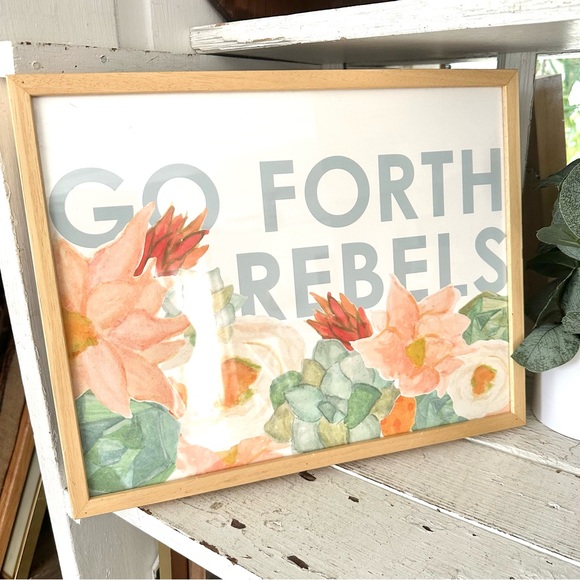 Go Forth Rebels Blooms Framed Wall Art Print Watercolor Succulents by Kate Wong - Picture 1 of 8